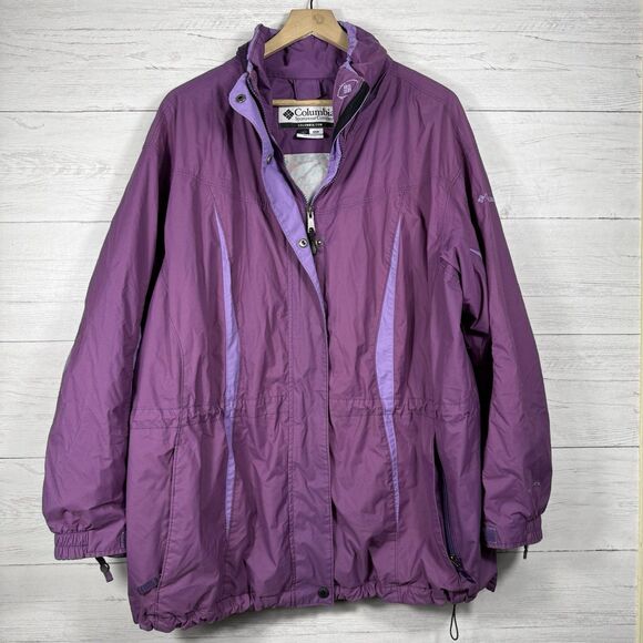 Columbia Sportswear Interchange Jacket Womens Size 2X Windbreaker Omni-tech - Picture 1 of 5